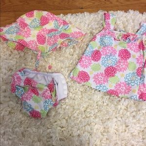 I Play baby girls swimsuit set